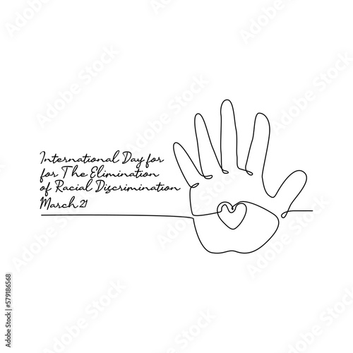 single line art of international day for the elimination of racial discrimination good for international day for the elimination of racial discrimination celebrate. line art. illustration.