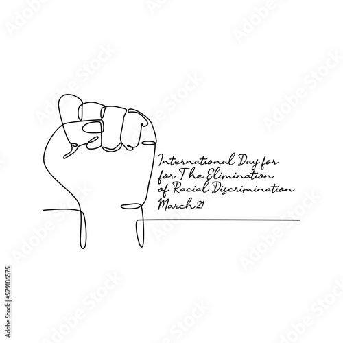 single line art of international day for the elimination of racial discrimination good for international day for the elimination of racial discrimination celebrate. line art. illustration.