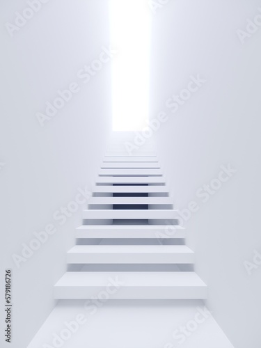 modern staircase in white space  3d rendering