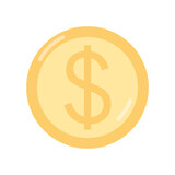 Summer season golden coin png icon with transparent background