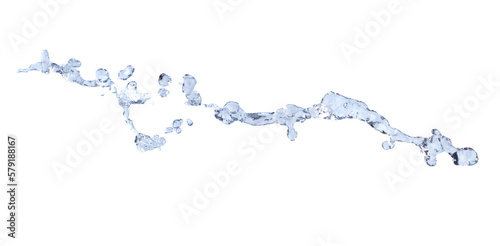 Shape form droplet of Water splashes into drop water attack fluttering in air and stop motion freeze shot. Splash Water for texture graphic resource elements, White background isolated