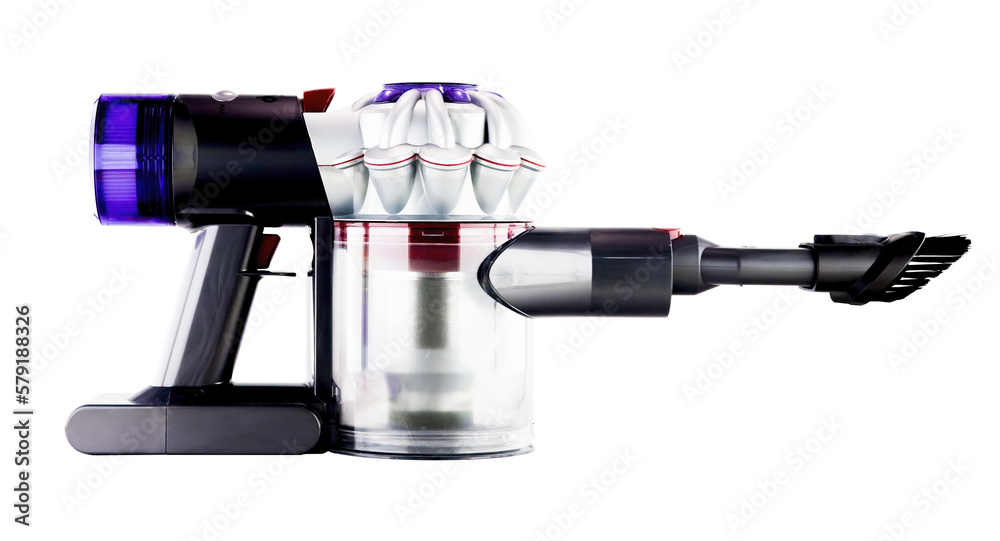 Cutout of an isolated domestic cordless handheld vacuum cleaner with the transparent png
 - obrazy, fototapety, plakaty 
