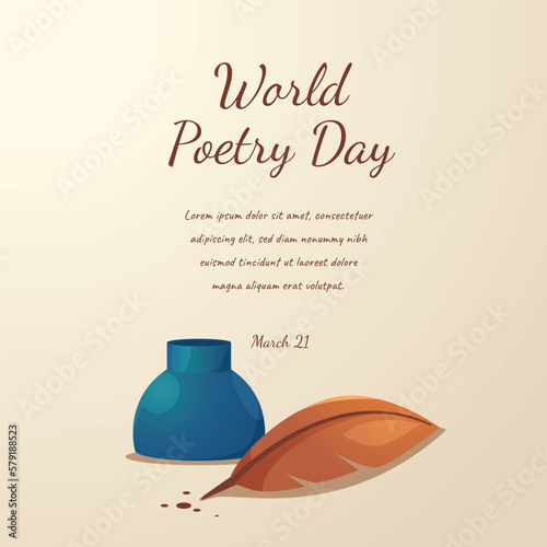 vector graphic of world poetry day good for world poetry day celebration. flat design. flyer design.flat illustration.