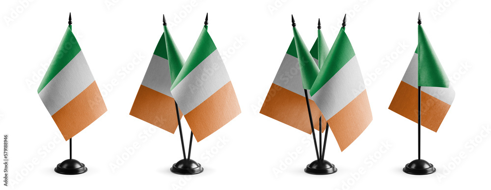 Small national flags of the Ireland on a white background Small national flags of the Ireland on a white background