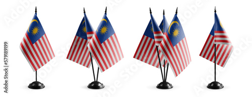 Photography Small national flags of the Malaysia on a white background