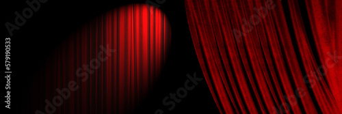 赤色の重厚な幕のステージ