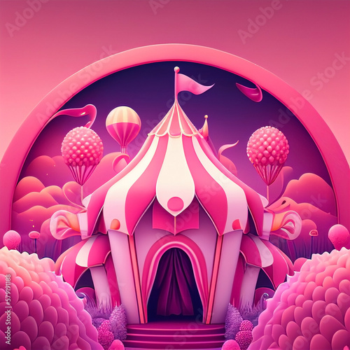 Pink Circus Tent - AI Generated