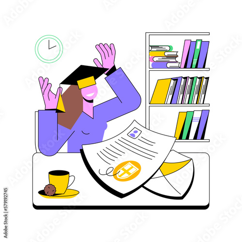 Getting acceptance letter isolated cartoon vector illustrations. Happy school graduate reading college acceptance letter, good exam test result, admission process, exited student vector cartoon.