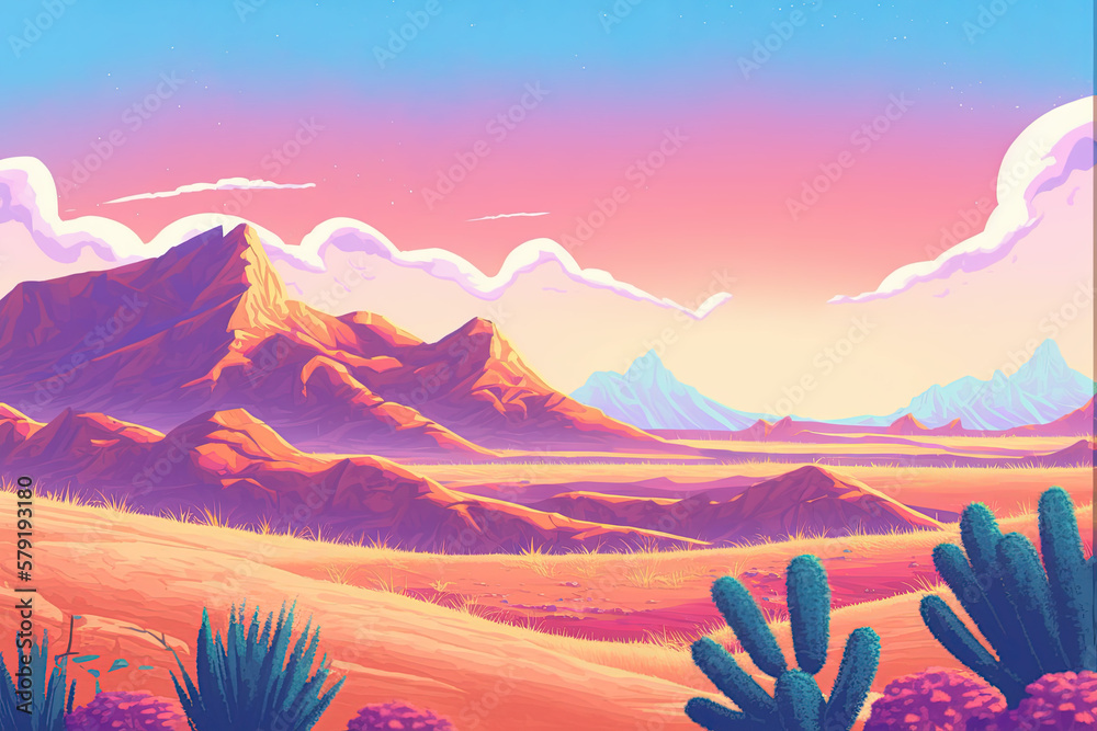 sunrise in the mountains atacama desert, generative ai + image manipulation