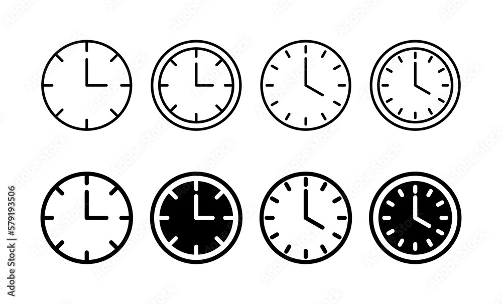 Clock icon vector for web and mobile app. Time sign and symbol. watch icon Clock icon vector for web and mobile app. Time sign and symbol. watch icon