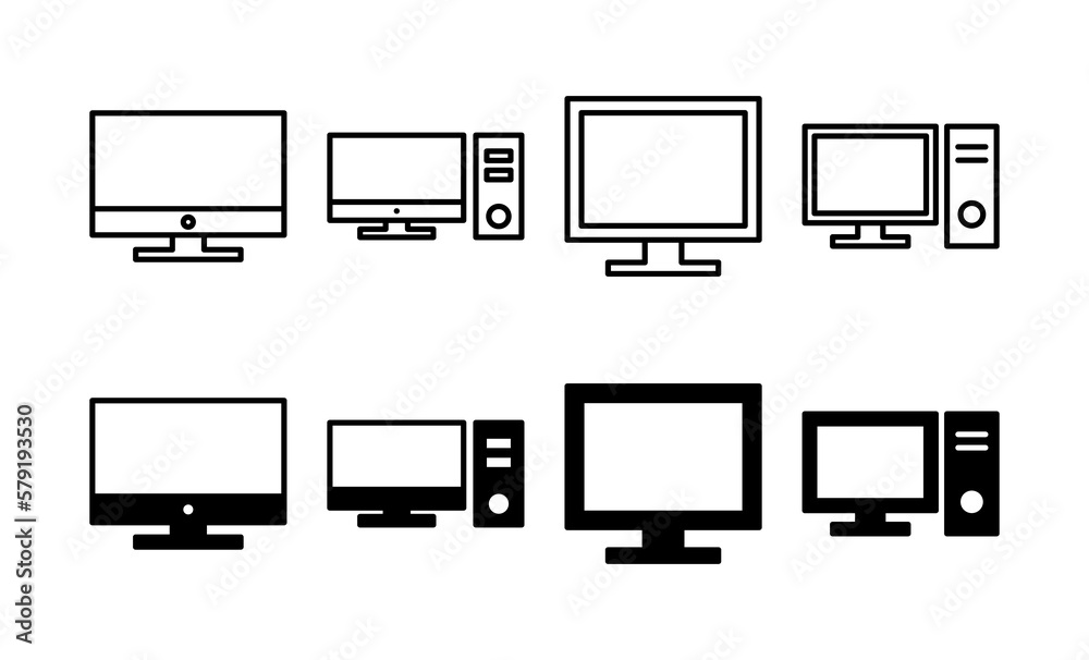 Computer icon vector for web and mobile app. computer monitor sign and symbol