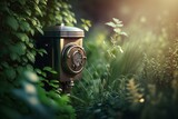 Experience a Hyper-Detailed Green Space with an Insane Rainwater Harvesting System in Unreal Engine 5's Stunning Bokeh and Ultra-Wide Angle , Generative ai