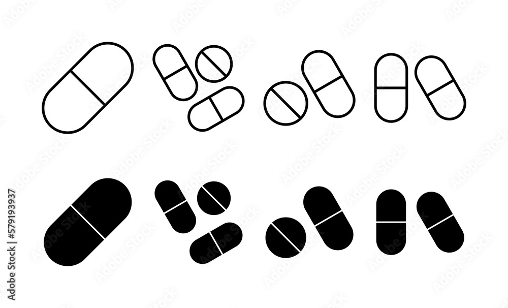 Pills icon vector for web and mobile app. capsule icon. Drug sign and symbol