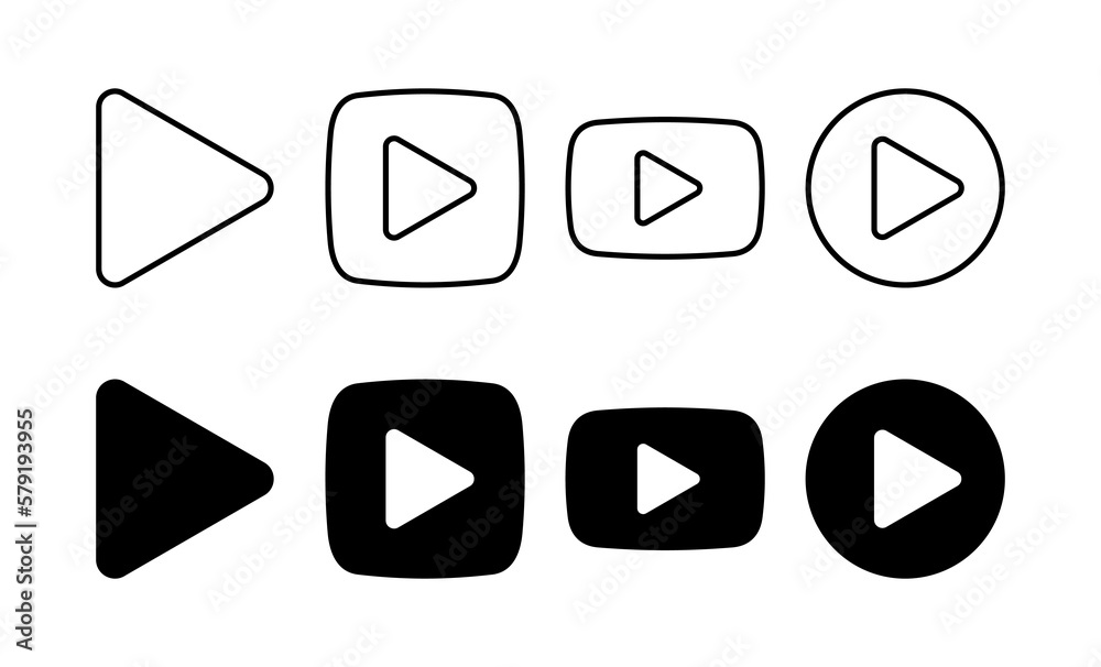 Play Icon vector for web and mobile app. Play button sign and symbol Play Icon vector for web and mobile app. Play button sign and symbol