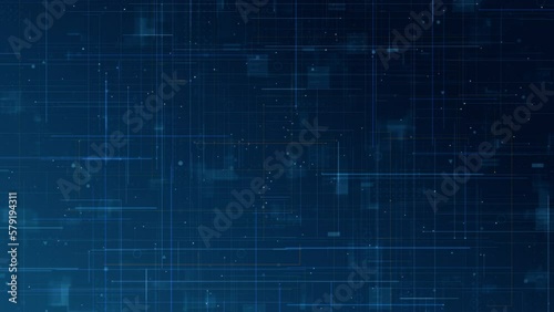 Motion graphic of Blue digital line and grid technology abstract background concept