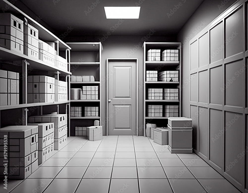 A Contemporary All Gray Storage Room | Generative AI