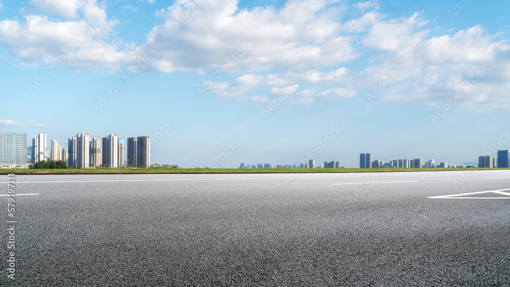 Fototapeta premium Highway Skyrim and Financial District Architecture