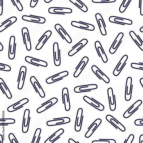 Paperclip Scatter Seamless Vector Repeat Pattern photo