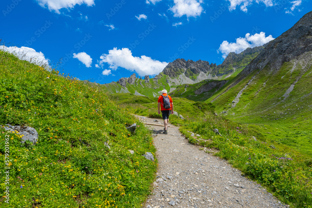 Walk around Lünersee, Brandnertal, State of Vorarlberg, Austria