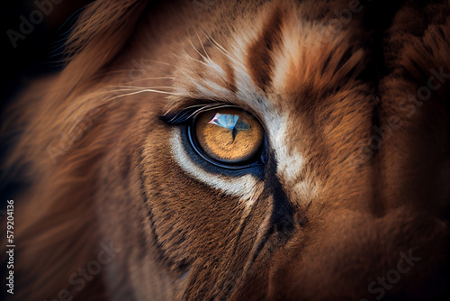 lion head portrait.generative ai © S...