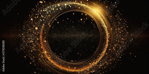 abstract background with golden circles , ai generated