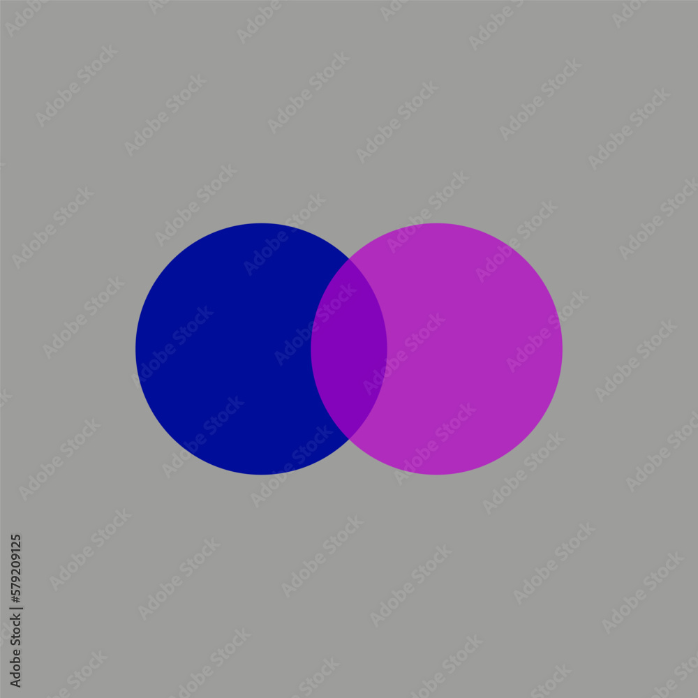 Circles intersect. Design element. Vector illustration. Circles intersect. Design element. Vector illustration.