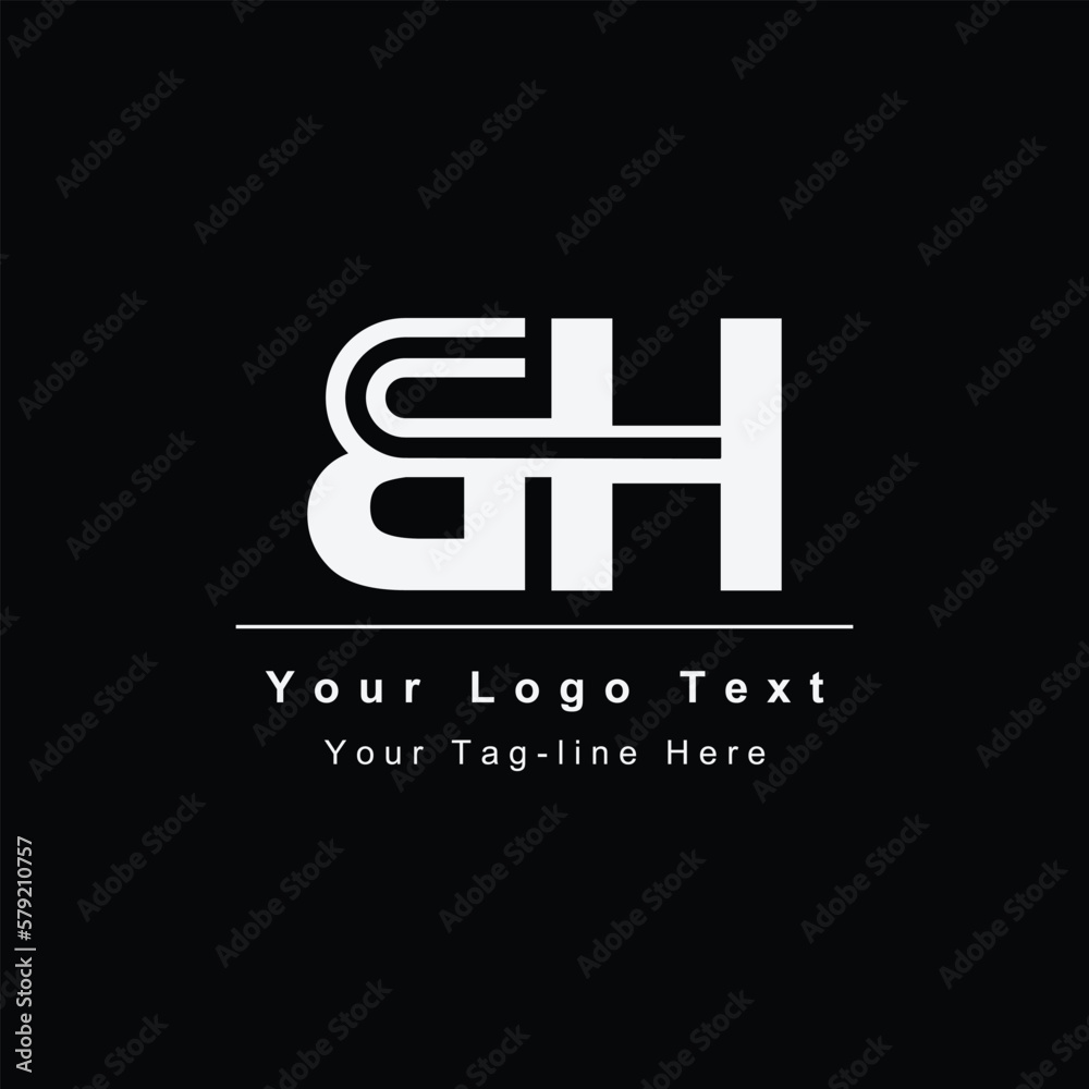 Premium Initial Letter BH logo design Premium Initial Letter BH logo design