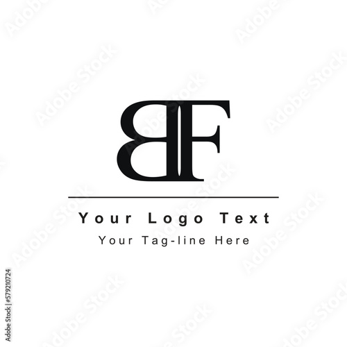 letter bf or fb icon logo template