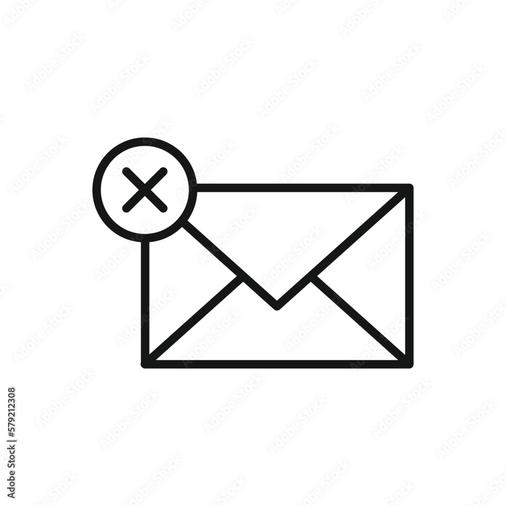 Editable Icon of Delete Message, Vector illustration isolated on white background. using for Presentation, website or mobile app Editable Icon of Delete Message, Vector illustration isolated on white background. using for Presentation, website or mobile app