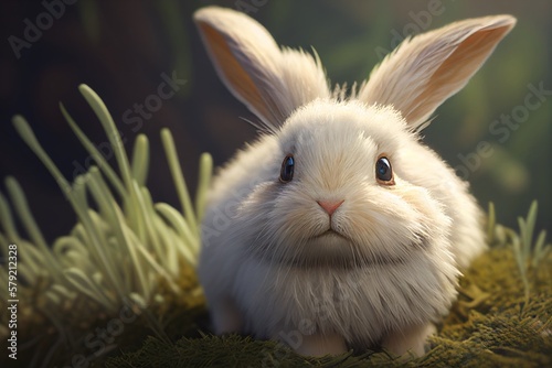 cute rabbit,generative AI © Jing