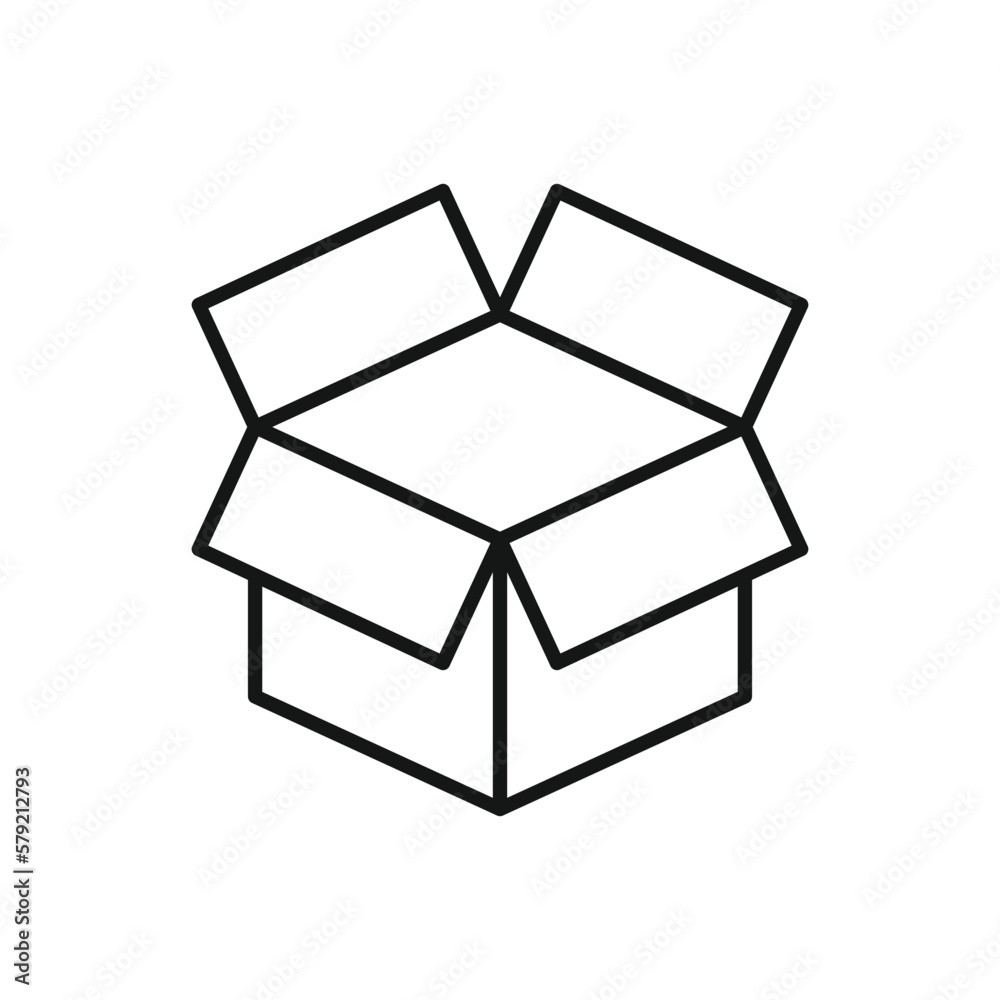 Editable Icon of Open Package Box, Vector illustration isolated on white background. using for Presentation, website or mobile app Editable Icon of Open Package Box, Vector illustration isolated on white background. using for Presentation, website or mobile app