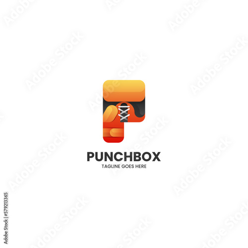 Vector Logo Illustration Letter P Gradient Colorful Style.