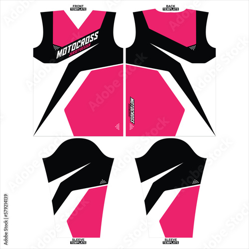 Print-ready sublimation motocross long sleeve jersey design
