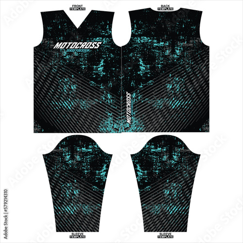 Slika na platnu Print-ready sublimation motocross long sleeve jersey design
