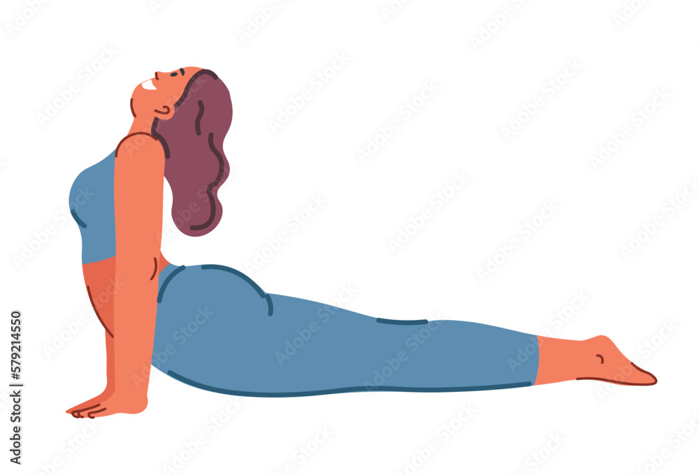 Bhujangasana or cobra pose, yoga asana fitness