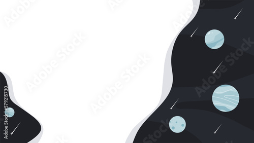 simple outer space vector background in flat design with copy space for your text