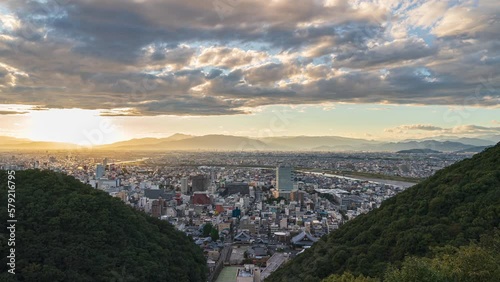 岐阜市の夕焼けタイムラプス