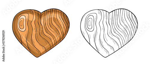 wood heart on a white background