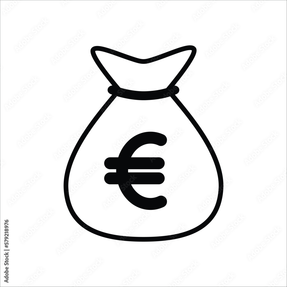 Money Bag Icon Vector On Trendy Design. Money Bag Icon Vector On Trendy Design.