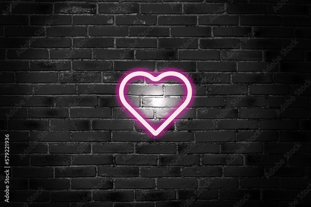 Neon heart icon. Love sign Valentine's Day. Neon heart icon. Love sign Valentine's Day.