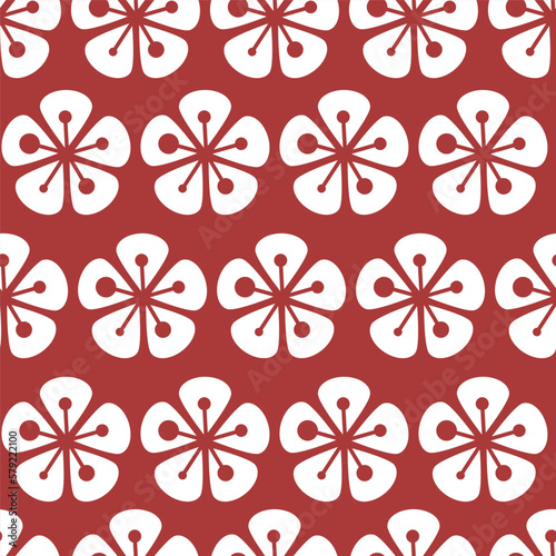 Seasonal blooming flowers  seamless pattern print