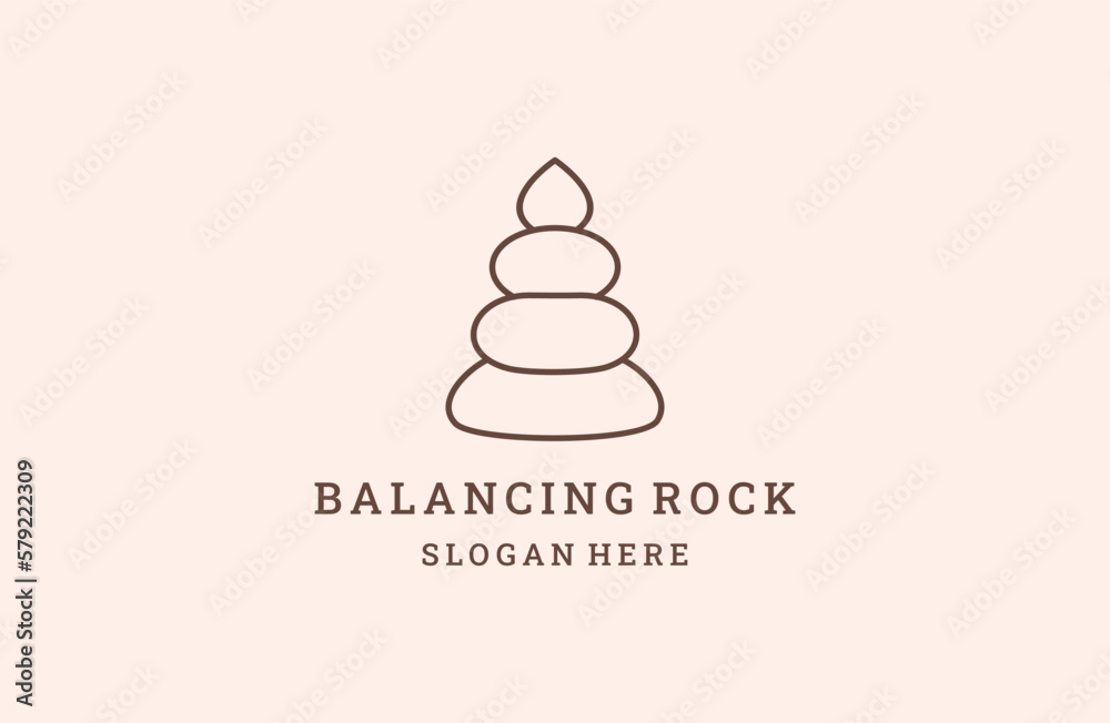 stone balance logo vector illustration design . stone balance logo vector illustration design .