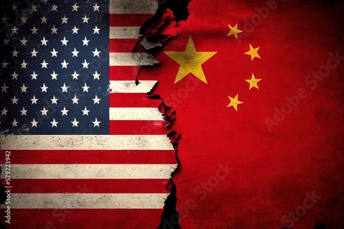 drapeau de la Chine et des états unis d'Amérique photo
