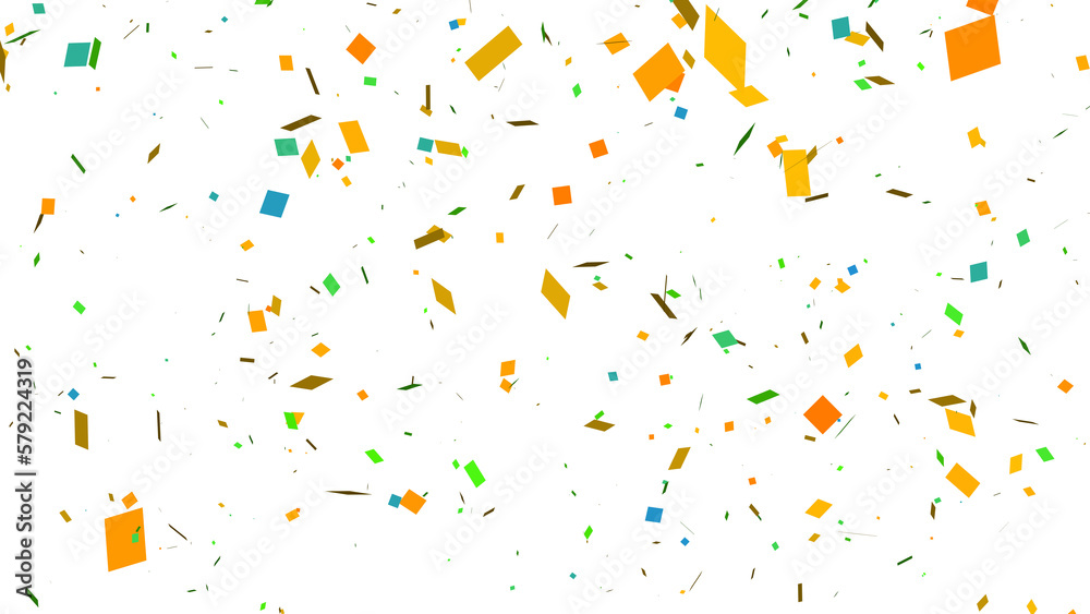 Abstract celebration party with falling paper confetti transparent elements decoration