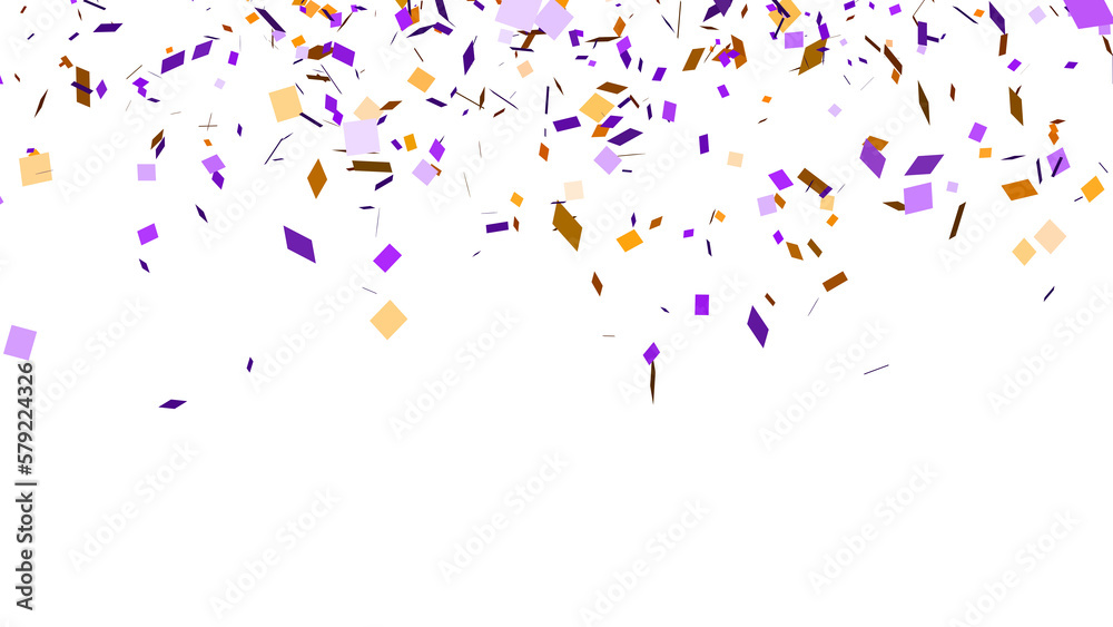 Abstract celebration party with falling paper confetti transparent elements decoration