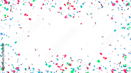 Abstract celebration party with falling paper confetti transparent elements decoration