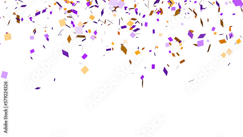 Abstract celebration party with falling paper confetti transparent elements decoration