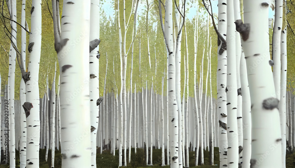 white birch tree forest, texture background, wallpaper