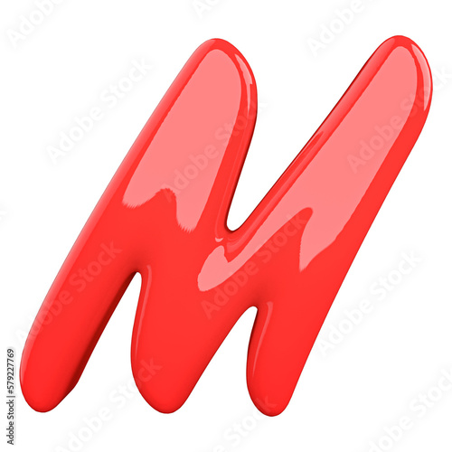 3d Font Red Letter M