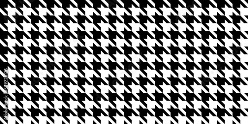 Houndstooth seamless pattern. Black and white dogs tooth repeating background Loopable fabric texture. Vector illustration